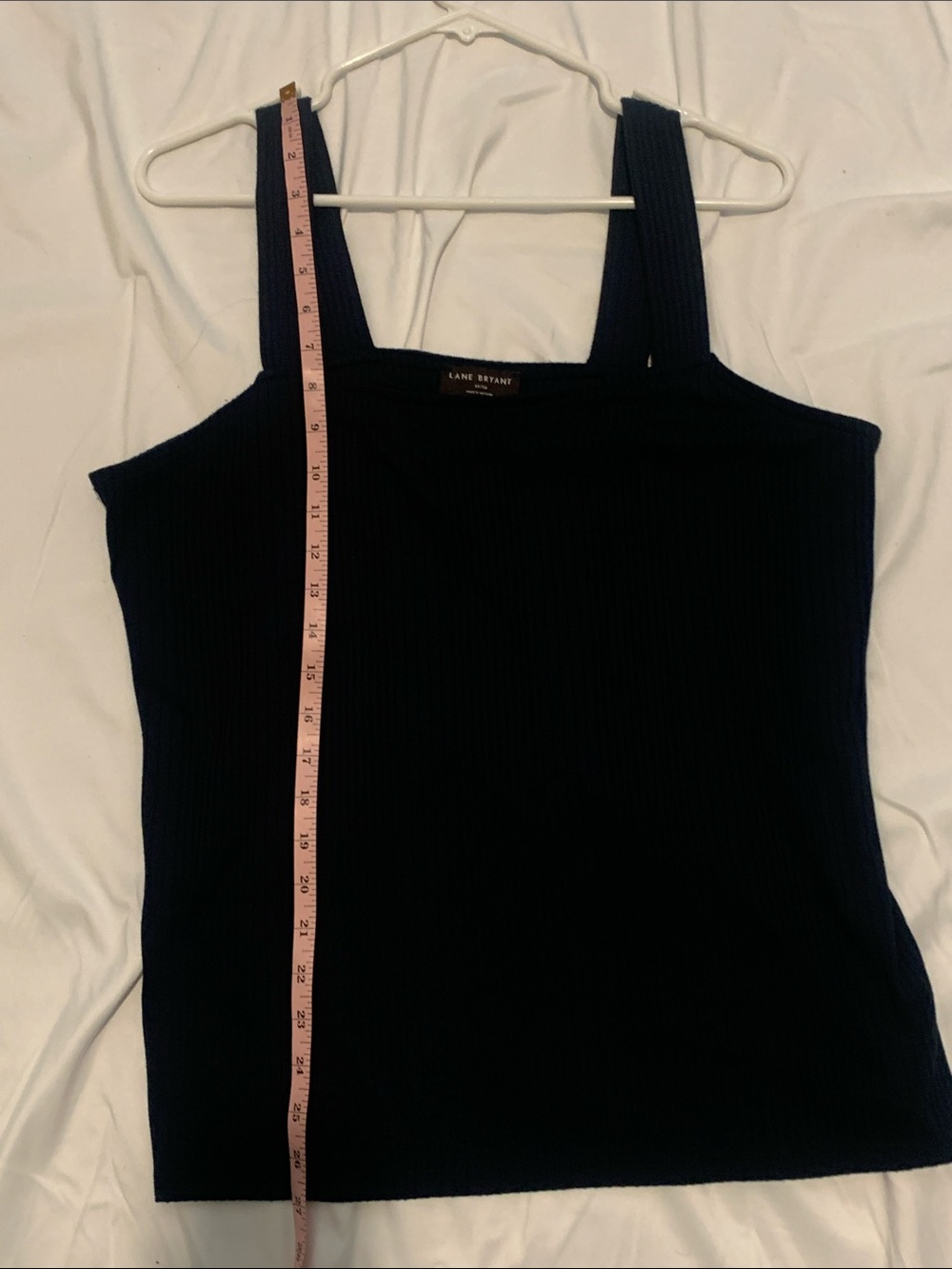 Lane Bryant Navy Ribbed Square-Neck Tank - Picture 3 of 4